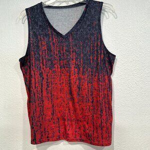 Rosemia Sleeveless Tunic Tank Top V-Neck MultiColor Stretch EUC Womens Size XXL